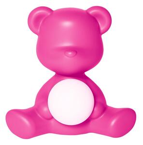 Qeeboo teddy girl lampada da tavolo a led disegnata da stefano giovannoni, colore fucsia