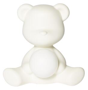 Qeeboo teddy girl lampada da tavolo a led disegnata da stefano giovannoni, colore white