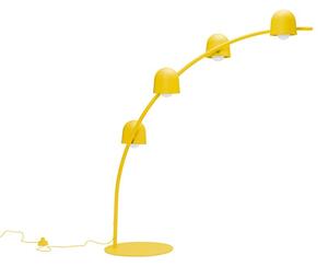 Lampada da terra big lebow di fatboy realizzata ad arco in acciaio e alluminio, colore yellow banana