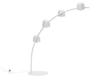 Lampada da terra big lebow di fatboy realizzata ad arco in acciaio e alluminio, colore light grey