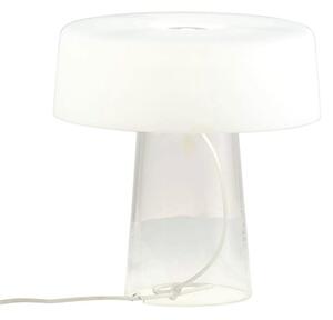 Prandina glam small lampada da tavolo in vetro soffiato, colore bianco, struttura small t1