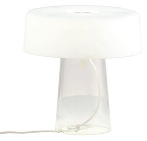 Prandina glam small lampada da tavolo in vetro soffiato, colore bianco, struttura small t3