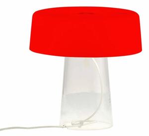 Prandina glam small lampada da tavolo in vetro soffiato, colore rosso, struttura small t1