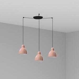 Faro barcelona venice lampada a sospensione in diverse composizioni e colori, colore rosa, struttura 3l