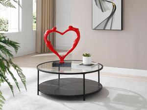 Grande statua - L.49 x H.55 cm - cuore in Resina - Rosso - LOVINA