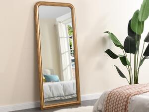 Specchio L. 80 x H. 180 cm in Legno di paulownia Dorato effetto ottone Stile vintage - HELOISE
