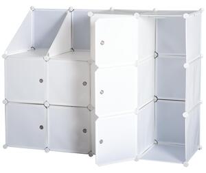 Armadio Guardaroba Modulare 10 Cubi Bianco 111x47x145 Cm