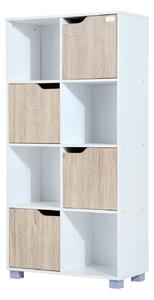 Libreria Di Design A 8 Scompartimenti In Legno Bianco 60x30x122 Cm