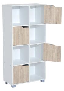 Libreria Di Design A 8 Scompartimenti In Legno Bianco 60x30x122 Cm