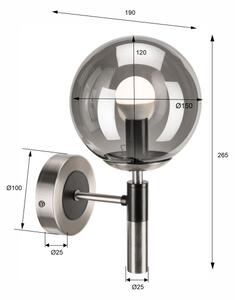 Applique ROLLO 1xE14/5W/230V cromo opaco/fumé