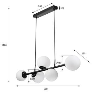 Lampadario a sospensione con cavo MADDIE 5xE14/5W/230V, nero