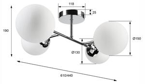 Plafoniera MADDIE 4xE14/5W/230V cromo lucido