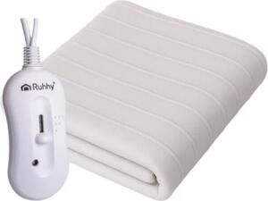 Ruhhy 26200 Coperta elettrica riscaldante con controllo della temperatura 190 x 80 cm, bianco