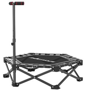Trampolino Elastico per Adulti Ø104 cm Richiudibile con Sistema di Apertura-Chiusura Maniglia Regolabile e 24 Molle Bungee in Metallo e PP Nero
