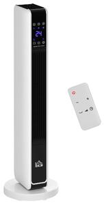 Riscaldatore Elettrico Ceramico 2200W con 3 Modalità Timer 8 Ore Telecomando Pannello LED Bianco