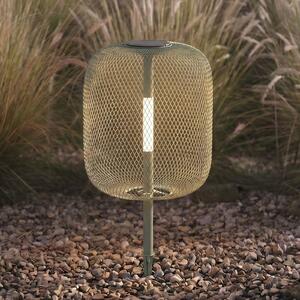 Lampada da giardino a LED e solare Lucande Faylen, verde salvia, IP65 Faylen Lucande, dimmerabile, Verde, Metallo, Design