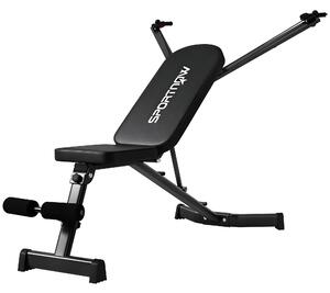 Panca Fitness Regolabile 135x130x107 cm con Bande di Resistenza Pieghevole Salvaspazio