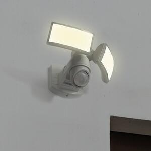 LUTEC Proiettore da esterno con sensore LED ARC, bianco, 28 cm, a 2 luci, IP54 ARC, Bianco / Opale, Plastica, Moderno, Applique da esterni