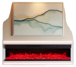Camino elettrico, 50 pollici, da montare a parete o da appoggiare, con colore delle fiamme regolabile, dotato di funzione riscaldante integrata, design moderno