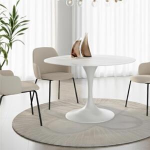 Tavolo Rotondo in Ceramica opaca, Struttura in Metallo SIDE Diametro 120 x h76 cm-Base: 60 cm Peso 56,5 kg Fino a 4 persone colore bianco