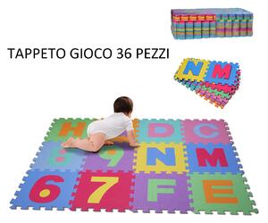 Tappeto Puzzle Gioco Bambini 36 Pezzi - 26 Lettere Dellalfabeto E Numeri Da 0-9