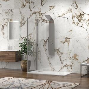 Kamalu box doccia walk in 80x140cm vetro 8mm anticalcare kw4000