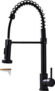 Rubinetto da cucina, in ottone massiccio, girevole a 360°, colore nero