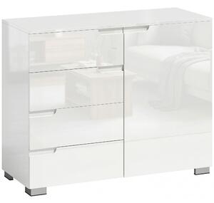 HOMCOM Credenza Moderno con 4 Cassetti, Mobile da Cucina con Chiusura Ammortizzata, 100x40x80 cm, Bianco | Aosom Italy