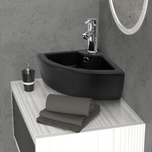 LuxeBath Lavabo Lavabo da appoggio Square, 46x33x13 cm, nero, Vetroceramica