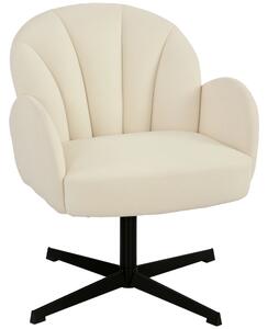 HOMCOM Poltrona da salotto girevole con schienale a forma di conchiglia e cuscino a molle, Sedia in velluto, 64,5x68x80 cm, beige | Aosom Italy