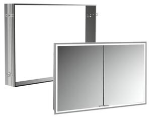 Specchio da bagno Kronenbach Cube 2.0, dimensioni 100 cm, con telaio da incasso, 2 ante