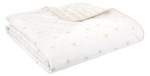 Copriletto per bambini bianco e beige in cotone con rivestimento trapuntato 135x190 cm Mini Star & Stripes – Bianca