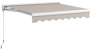 Outsunny Tenda Avvolgibile Elettrica con Telecomando e Manovella Manuale, Struttura in Alluminio, 250x200x150 cm, Crema | Aosom Italy
