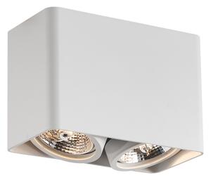 Faretto da superficie di design bianco GU10 70mm 2-luci ruotabile e inclinabile - Vox