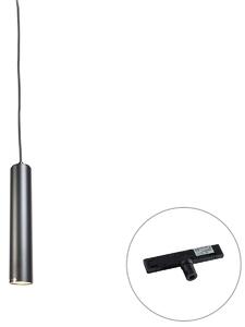 Lampada a sospensione di design nera con adattatore per binario monofase - Slimline Tuba Small