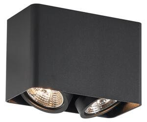 Faretto di design da superficie nero GU10 70mm 2-luci orientabile e inclinabile - Vox