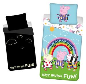 Biancheria da letto per bambini con effetto fosforescente in cotone per letto singolo 140x200 cm Peppa Pig – Jerry Fabrics