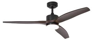 Ventilatore da soffitto smart nero con stampa legno 132cm incl. LED dimmerabile con telecomando - Joly