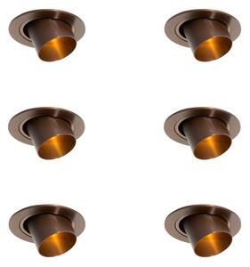 Set di 6 faretti da incasso bronzo scuro GU10 35mm rotondi orientabili - Installa