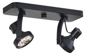 Faretto da soffitto di design nero GU10 70mm 2 luci regolabile - Vo