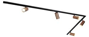 Sistema di illuminazione a binario moderno con 5 faretti bronzo scuro 1 fase GU10 70mm - Iconic Jeana Luxe