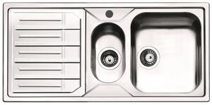 Lavello Cucina 1 Vasca E Mezza 100x50 Cm In Acciaio Inox Apell Melodia Gocciolatoio Sinistro
