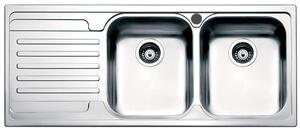 Lavello Cucina 2 Vasche 116x50 Cm In Acciaio Inox Apell Venezia Gocciolatoio Sinistro