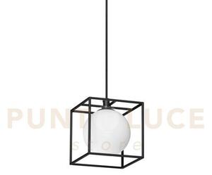Lingotto lampadario sospeso nero sfera bianca 1 luce attacco g9 lam