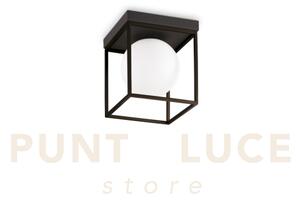 Lingotto lampadario da soffitto nero sfera bianca 1 luce attacco e14