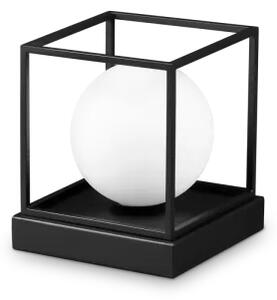 Lingotto lampada da tavolo 1 luce attacco g9 nero sfera bianca lamp