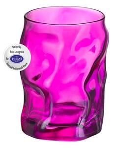 <p>Elegante bicchiere acqua in vetro fucsia in un originale design che evoca tutta la forza dell'acqua sorgiva mostrandone la sinuosità delle linee e la delicatezza delle curve, <strong>Design By ROSS LOVEGROSS</strong></p>
