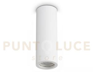 Look round lampada da soffitto in gesso bianco 1 luce attacco gu10 