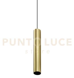Look round sospensione 1 luce attacco gu10 ottone d.4x25cm