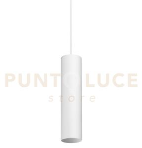 Look round sospensione 1 luce attacco gu10 bianco d.6x25cm